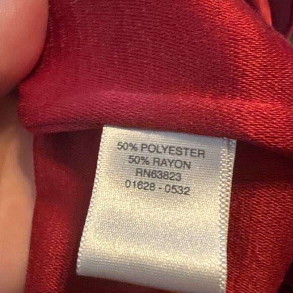 CHRISTOPHER & BANKS Petite Velour Snap Front Shirt Jacket P/M Red Rust Stretchy - Picture 9 of 11